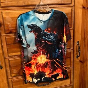 NWOT Godzilla Polyester Shirt